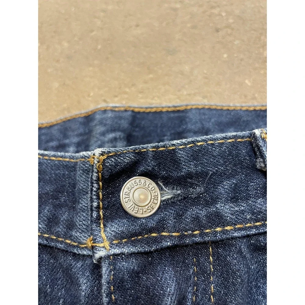 Levis 505 Jeans Mens 36x30 Dark Wash Blue Denim Regular Straight Leg‎ Zip Fly